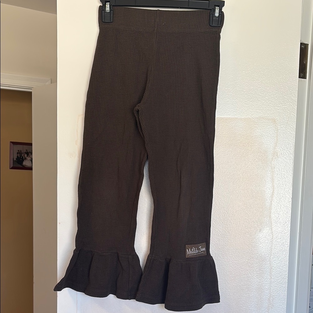 Matilda Jane Brown Casual Ruffled Waffle Knit Pants